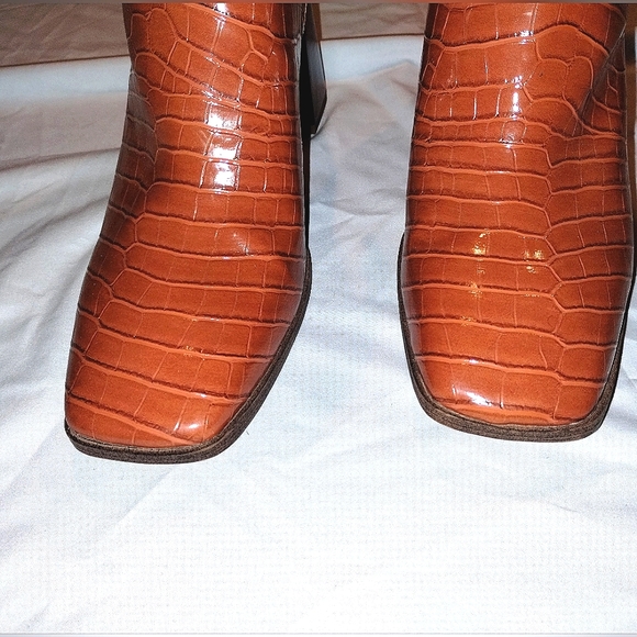 SAM EDELMAN CIRCUS I Sz 11 I Brown Croc Embossed Bootie I NWOB - Picture 5 of 7